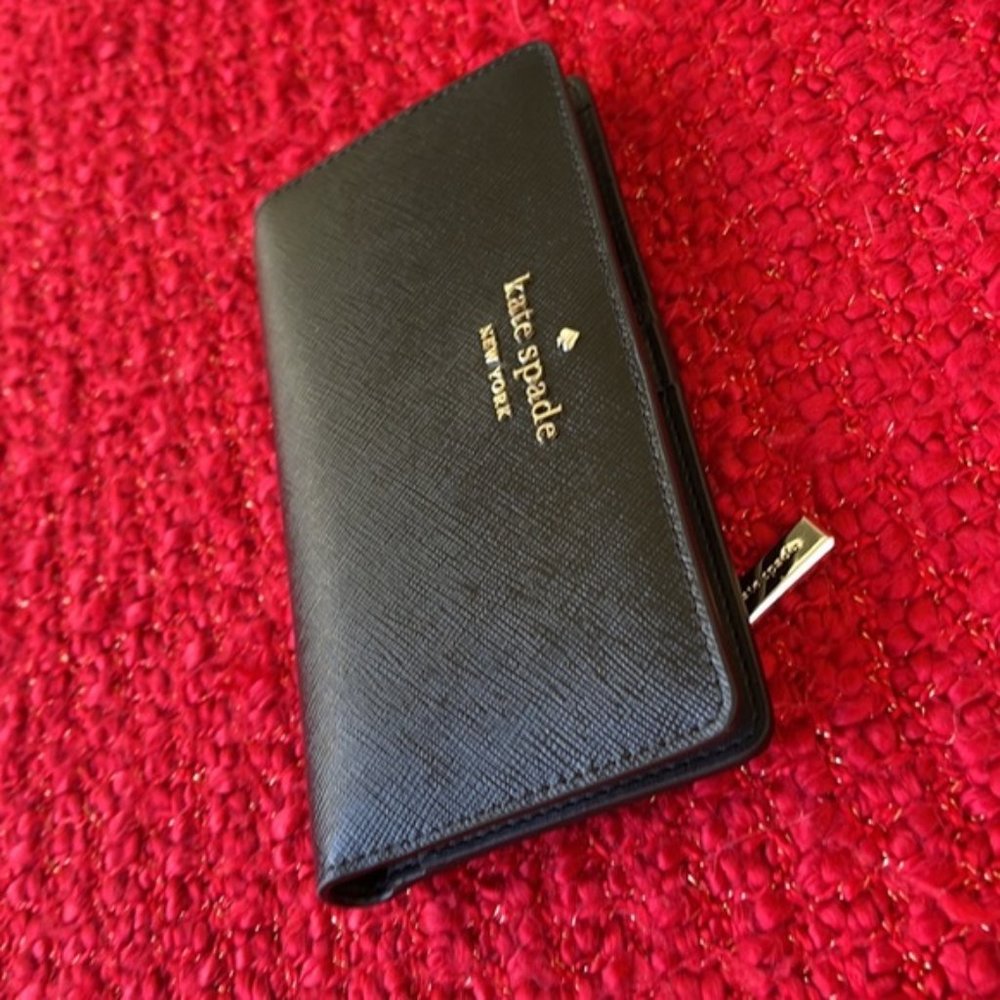 Kate Spade Staci Large Slim Bifold Wallet Black - Picture 5 of 16